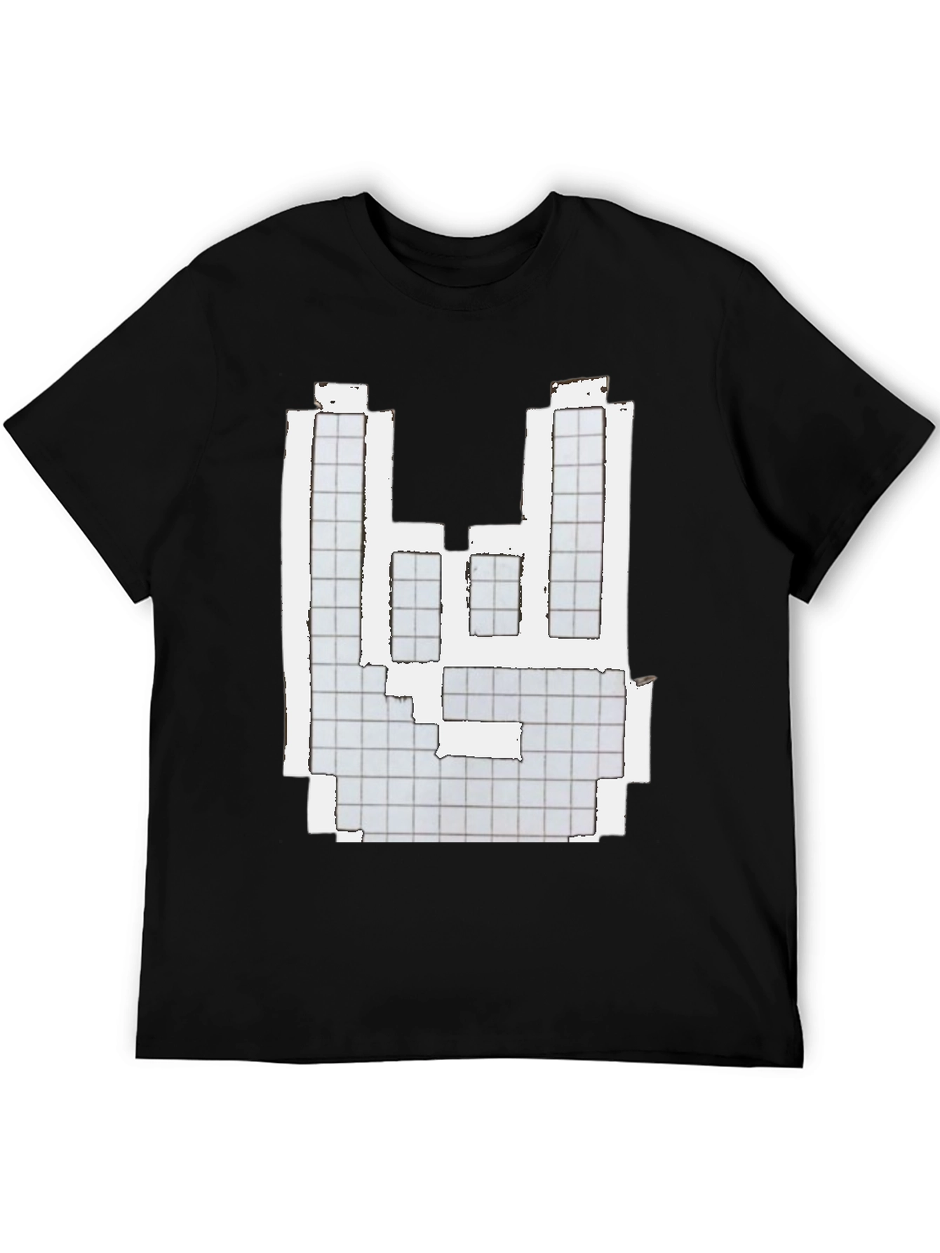 Pixelated Hand Graphic Tee - Black T-Shirt