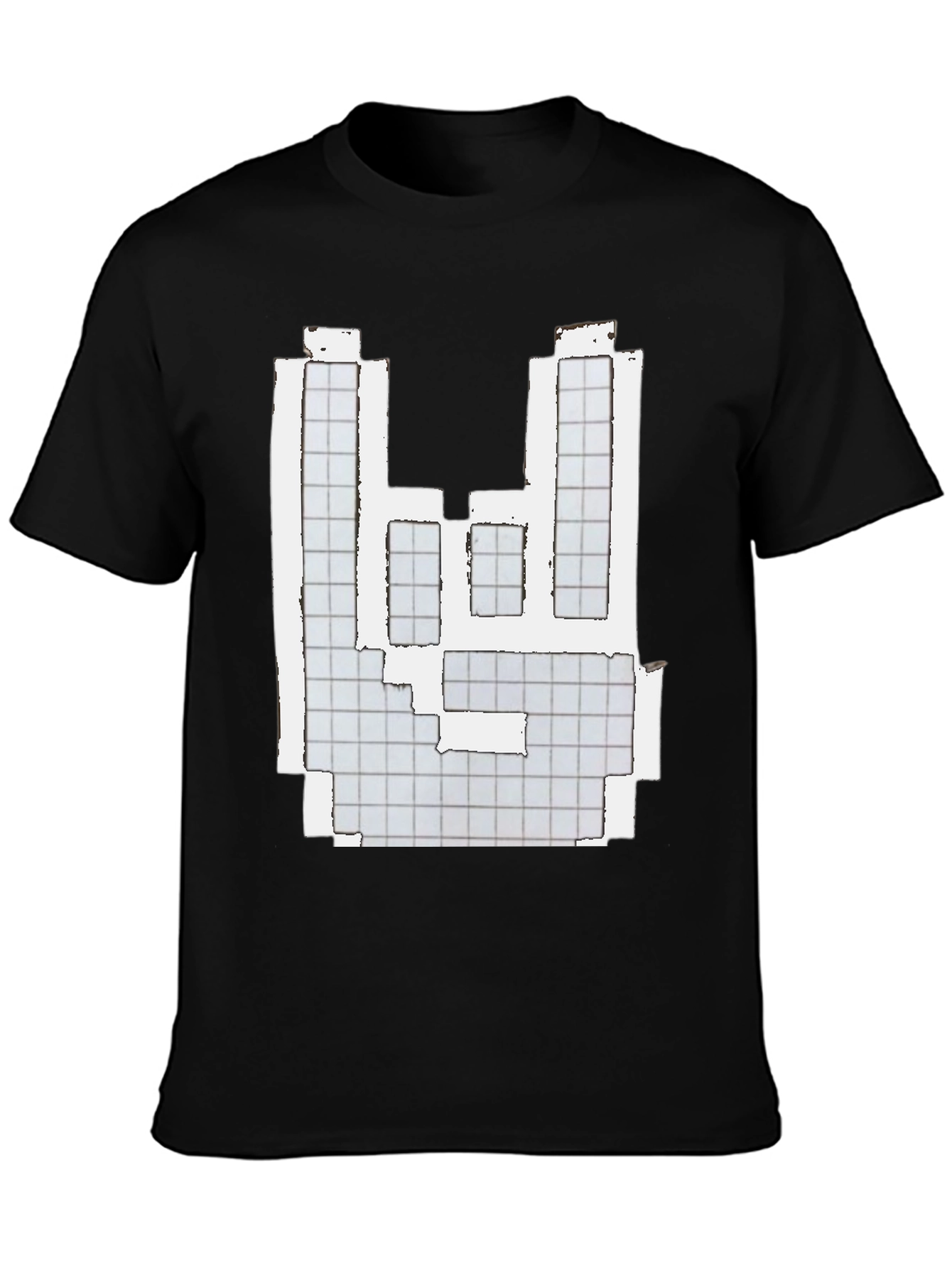 Pixelated Hand Graphic Tee - Black T-Shirt