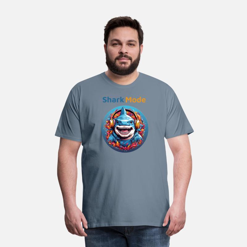 Shark wearing headphones