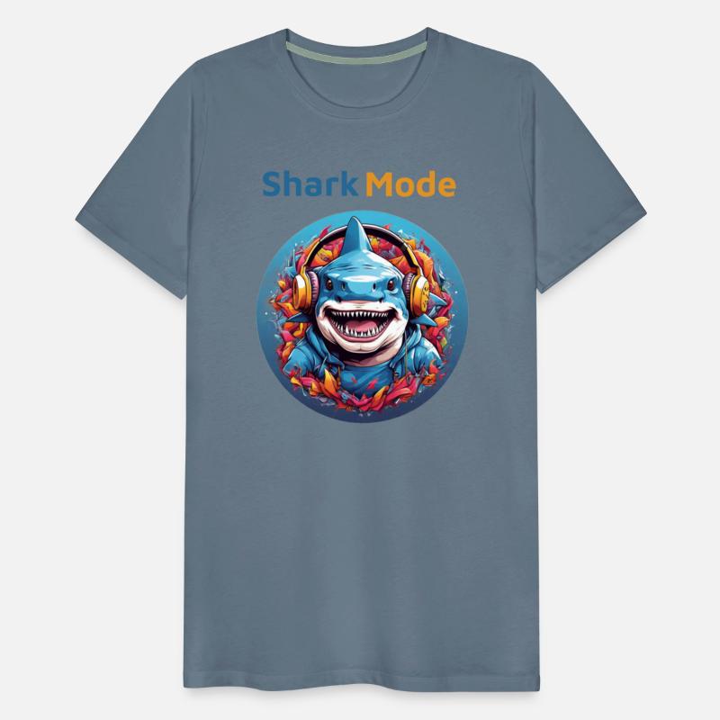 Shark wearing headphones