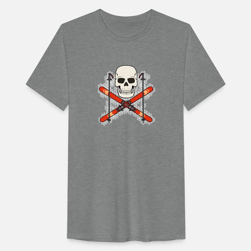 SKIER SKULL PIRATE JOLLY ROGER DESIGN
