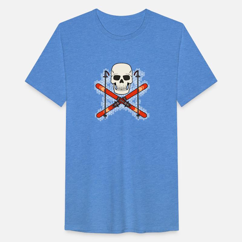 SKIER SKULL PIRATE JOLLY ROGER DESIGN
