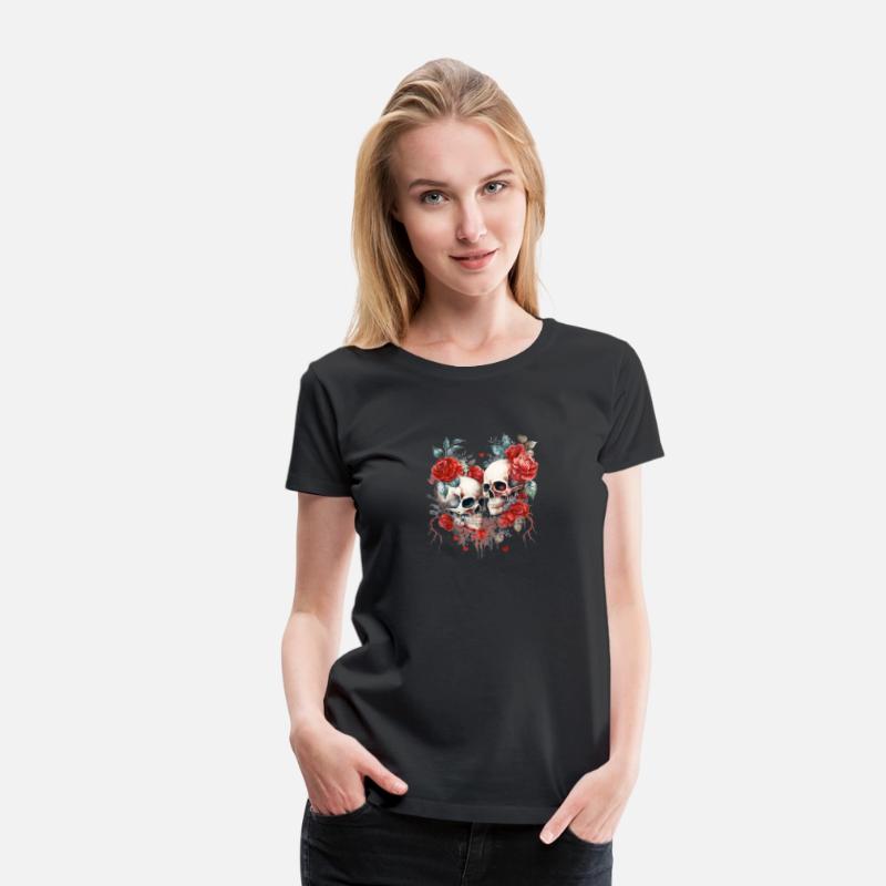 Skull love heart