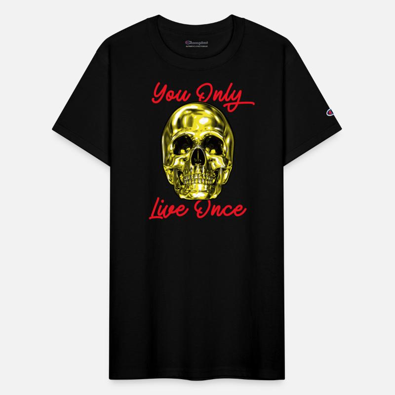 Skull You Only Live Once Y-O-L-O Gold