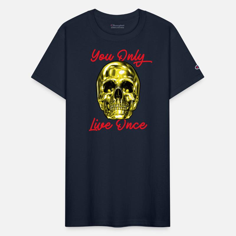 Skull You Only Live Once Y-O-L-O Gold