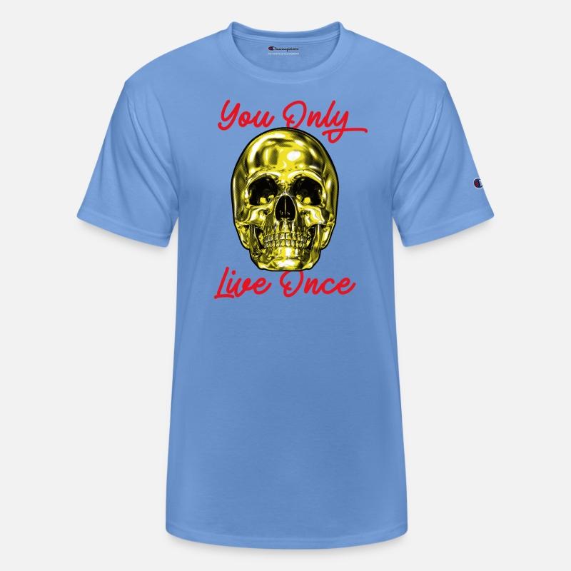 Skull You Only Live Once Y-O-L-O Gold