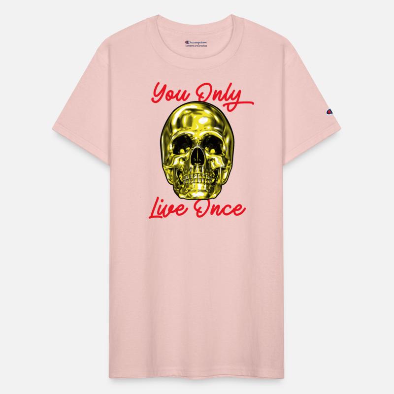 Skull You Only Live Once Y-O-L-O Gold