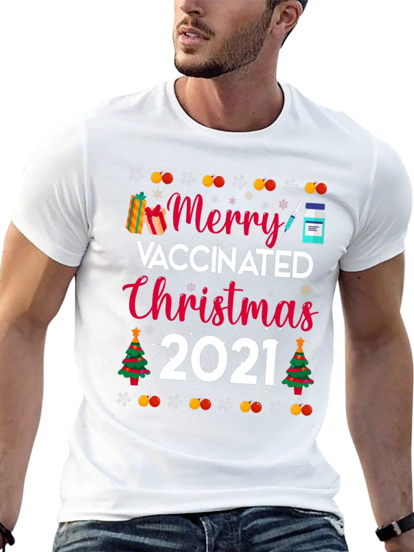 Merry Vaccinated Christmas 2021 T-Shirt