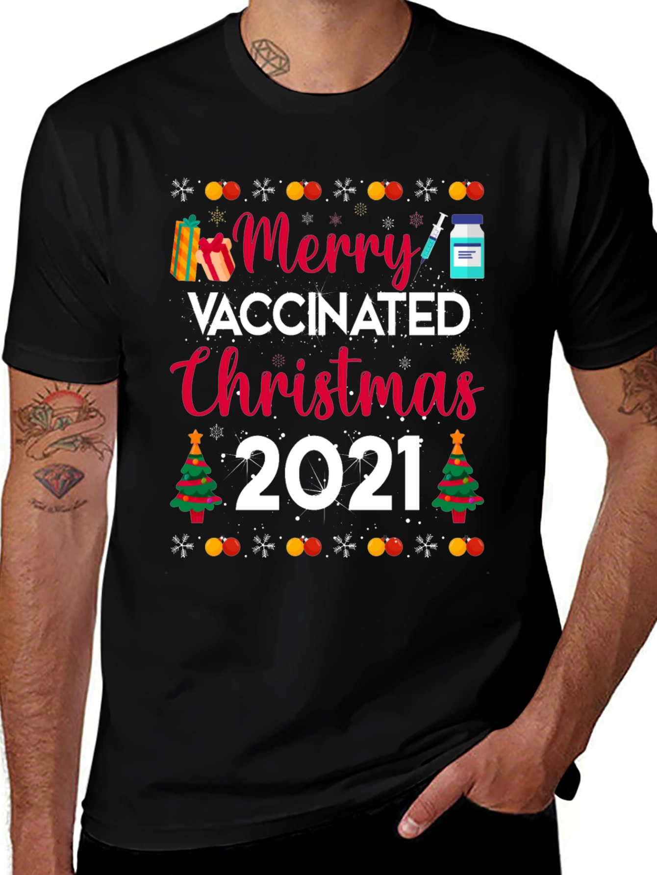 Merry Vaccinated Christmas 2021 T-Shirt
