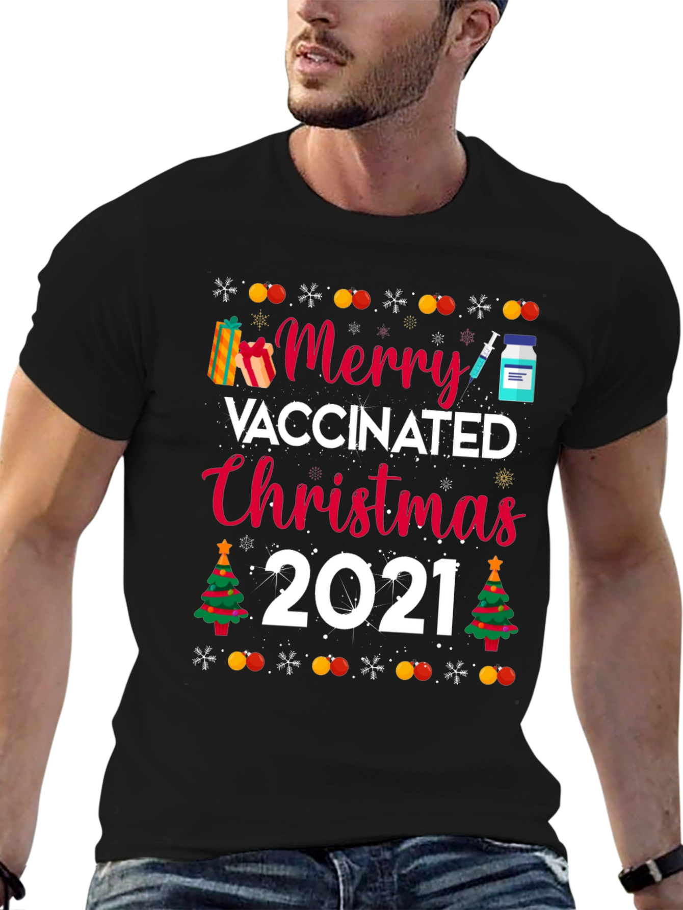 Merry Vaccinated Christmas 2021 T-Shirt