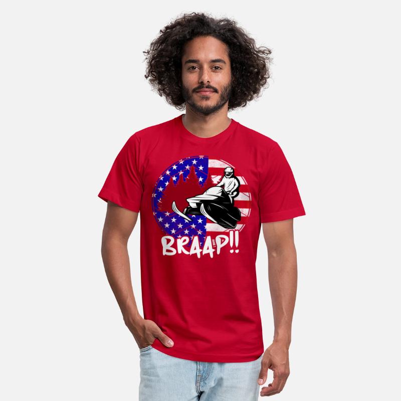 Snowmobile USA Flag Snowmobile Winter