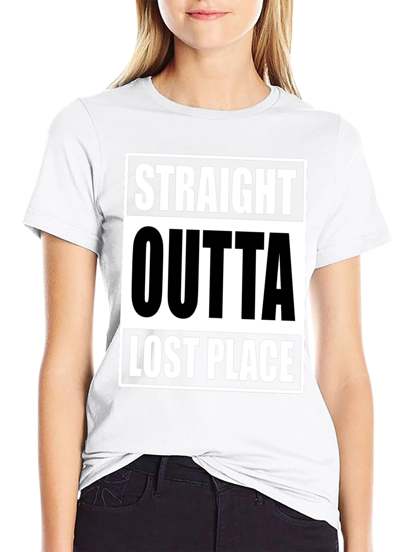 Straight Outta Lost Place Funny Graphic T-Shirt