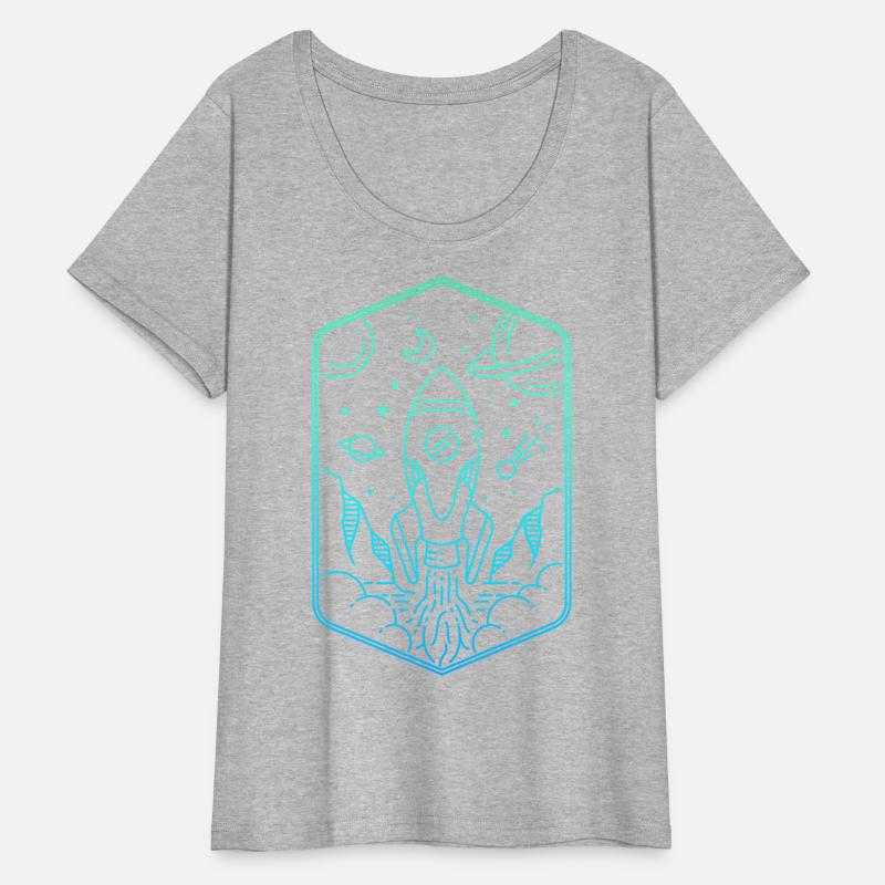 Space Rocket Space Ship Line Art Gradient Boys Men