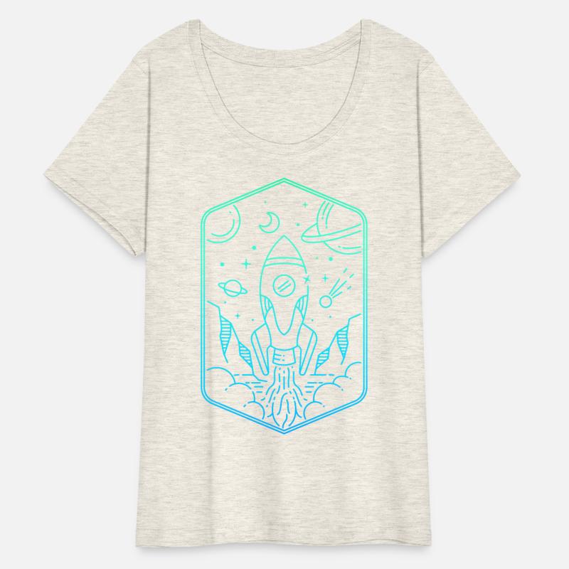 Space Rocket Space Ship Line Art Gradient Boys Men