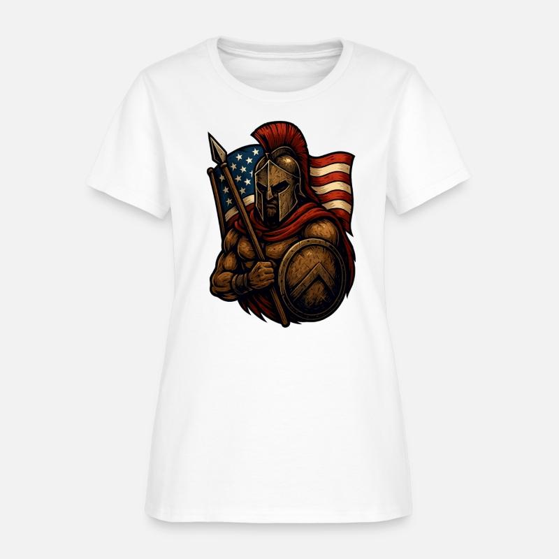 Spartan Warrior American Flag T-Shirt Design