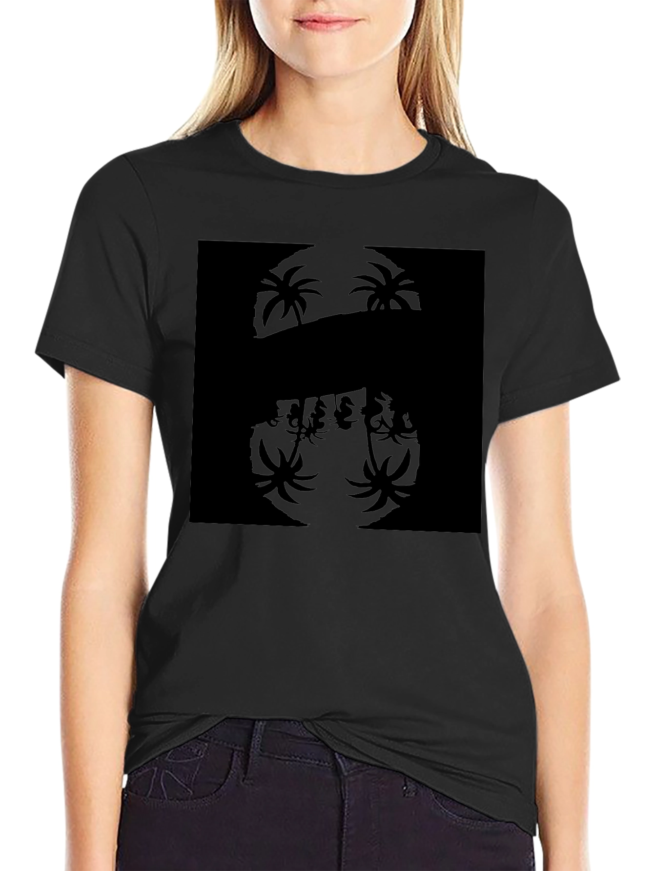 Palm Tree Silhouette Black T-Shirt