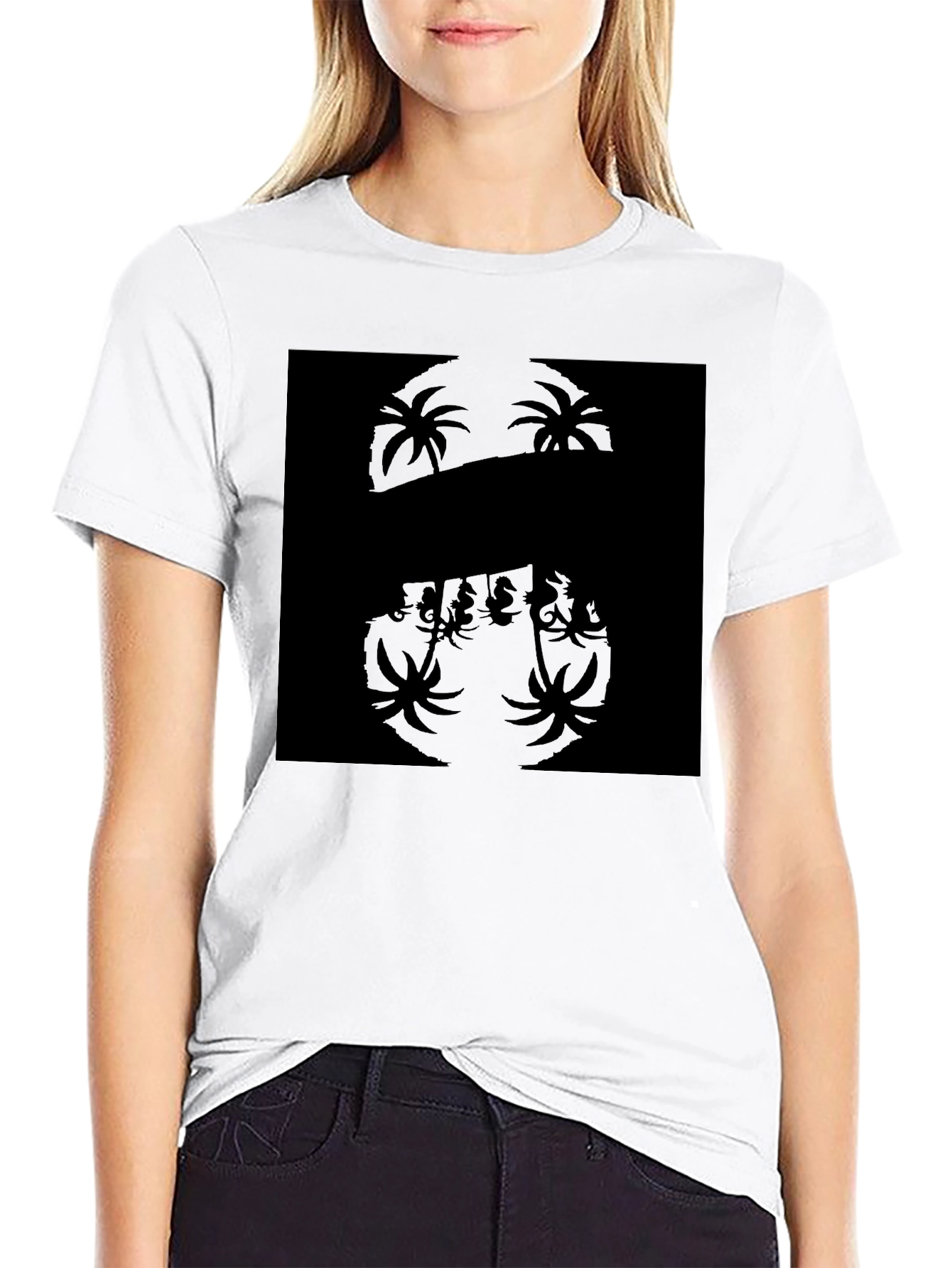 Palm Tree Silhouette Black T-Shirt
