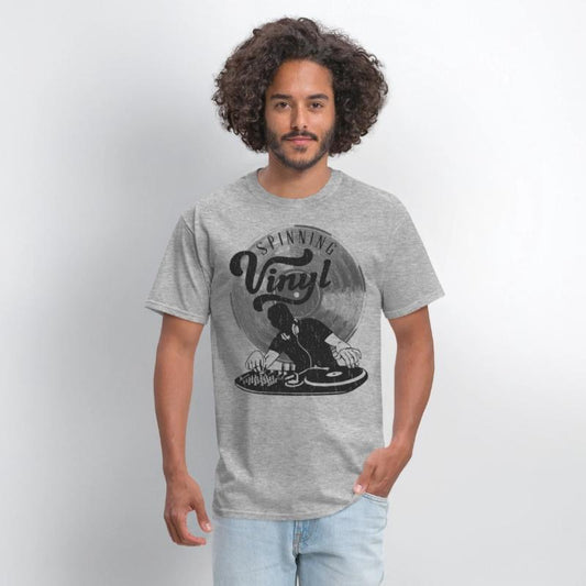 Spinning Vinyl Records Old School DJ Vintage Style