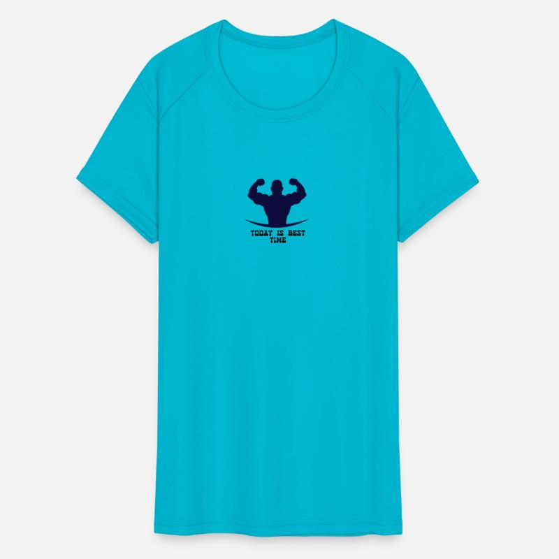 Strong muscle bodybuilding logo design in T shirt