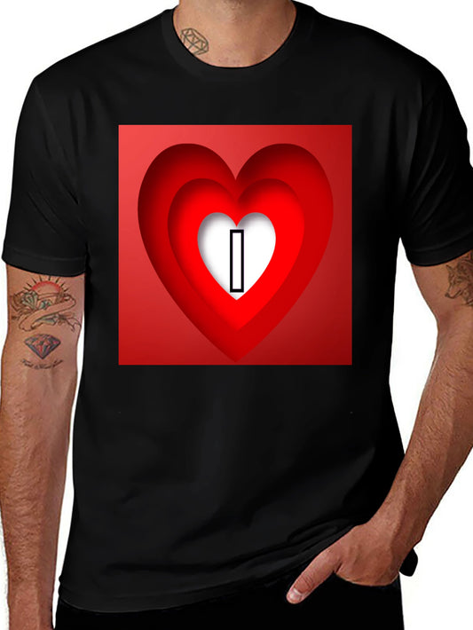 Heart I Love T-Shirt - Red & White Valentines Day Tee