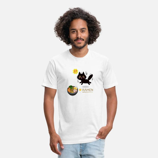 Surprised Ramen-Loving Black Cat