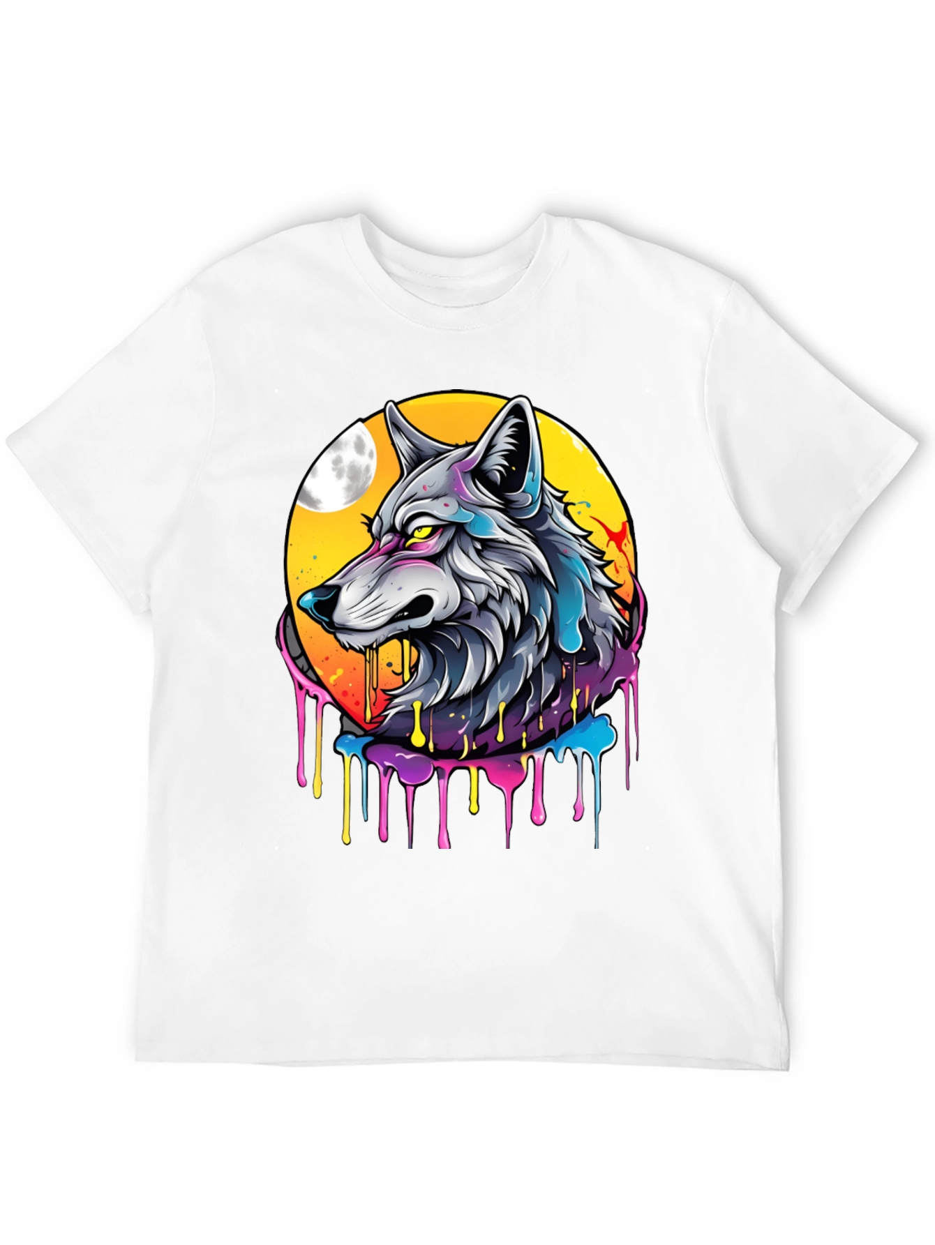 Wolf Moon Graphic Tee - Artistic Black T-Shirt