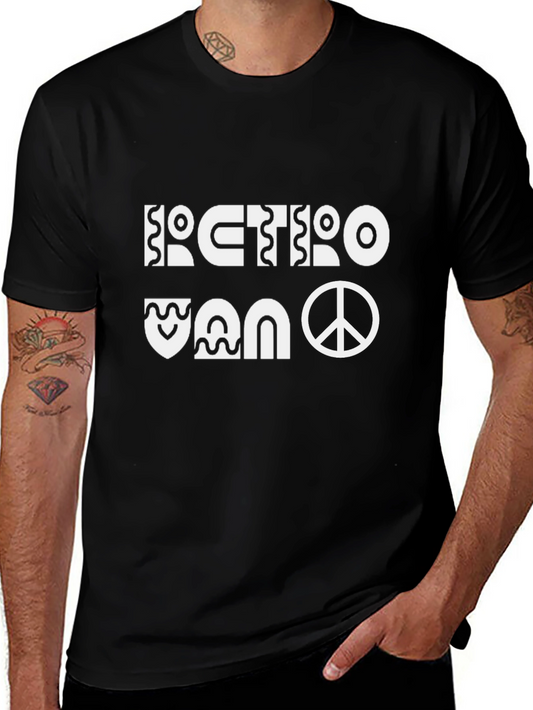 Retro Van Peace Sign Black T-Shirt