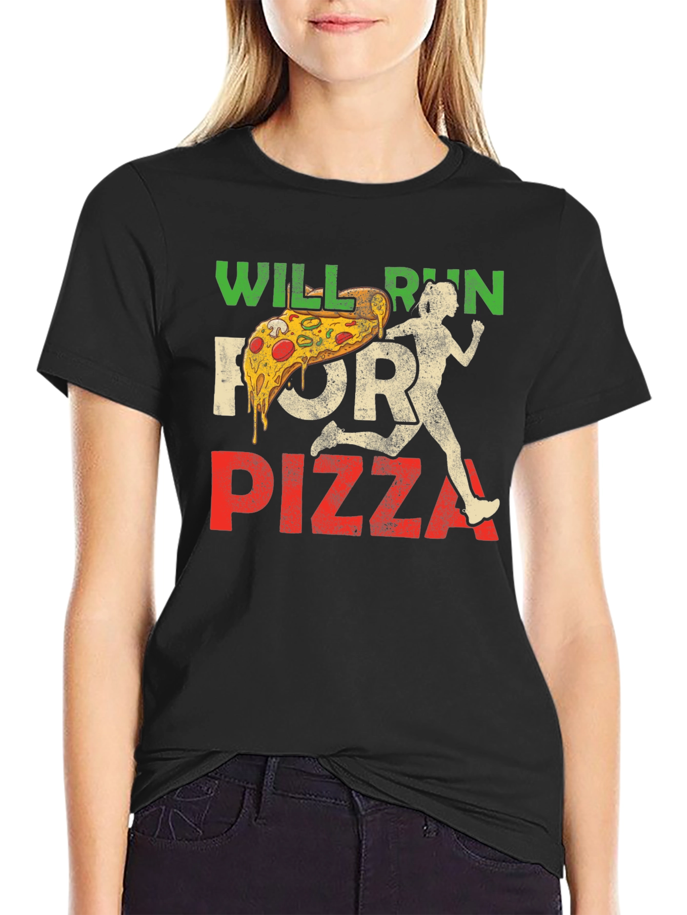 Will Run For Pizza Graphic T-Shirt