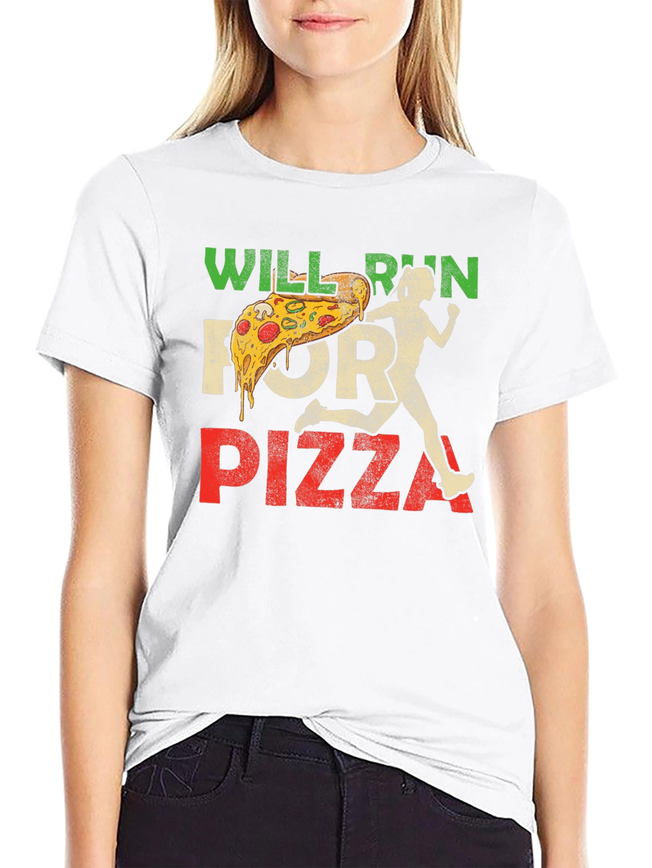 Will Run For Pizza Graphic T-Shirt