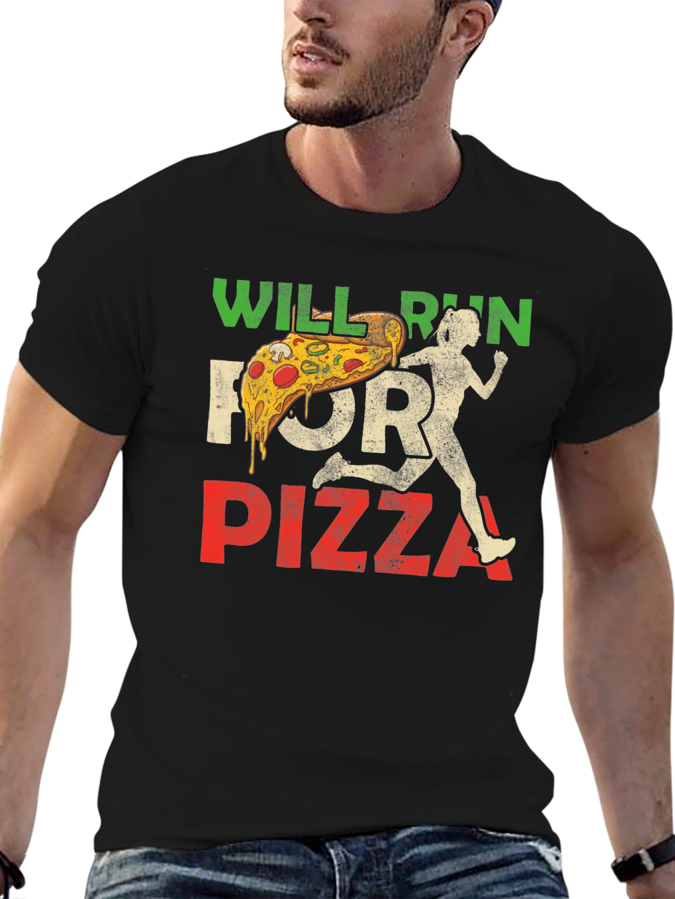 Will Run For Pizza Graphic T-Shirt