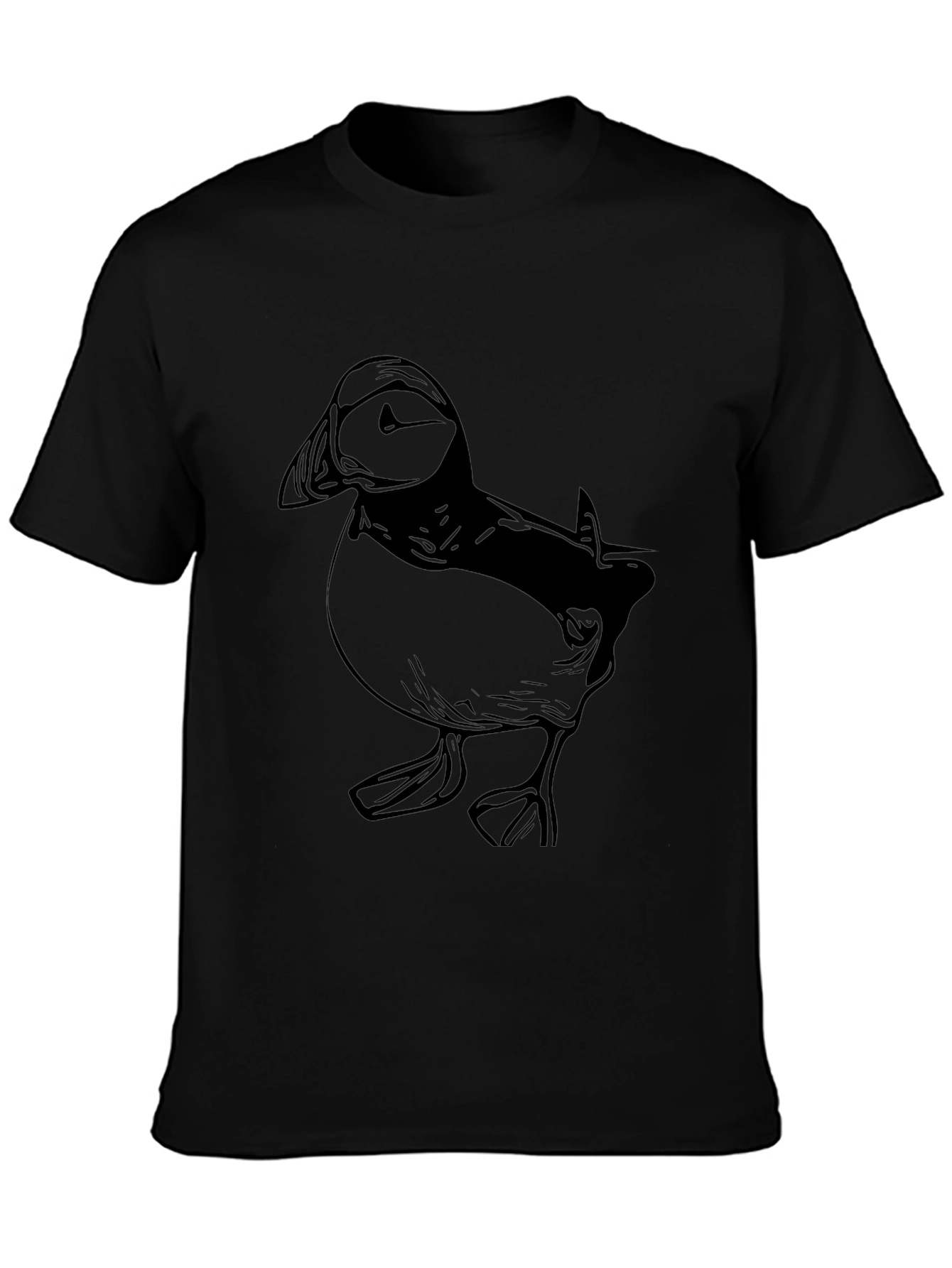 Puffin Graphic Tee - Black Cotton Blend