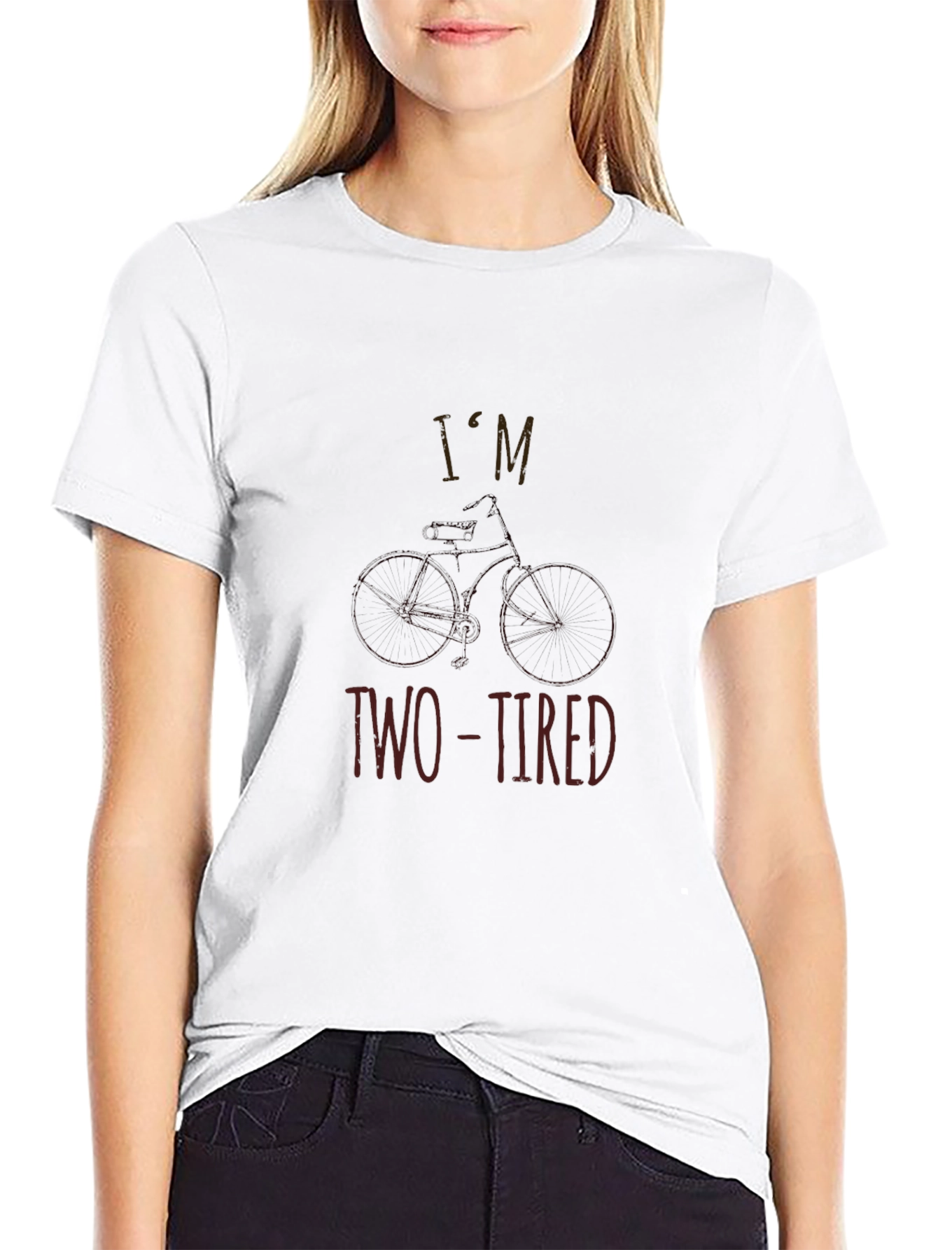 Im Two-Tired Bike Graphic Black T-Shirt