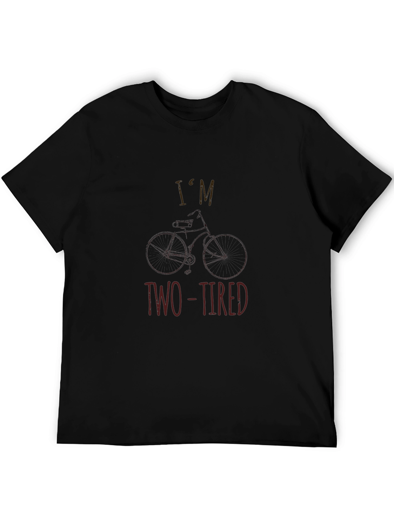 Im Two-Tired Bike Graphic Black T-Shirt
