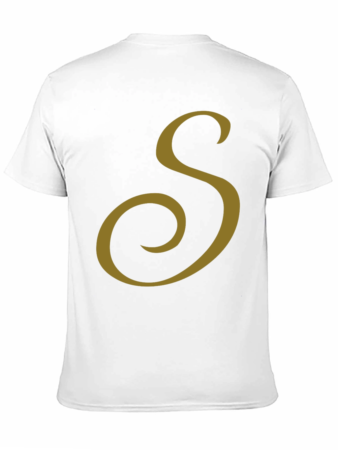 Black T-Shirt with Gold Letter S Design