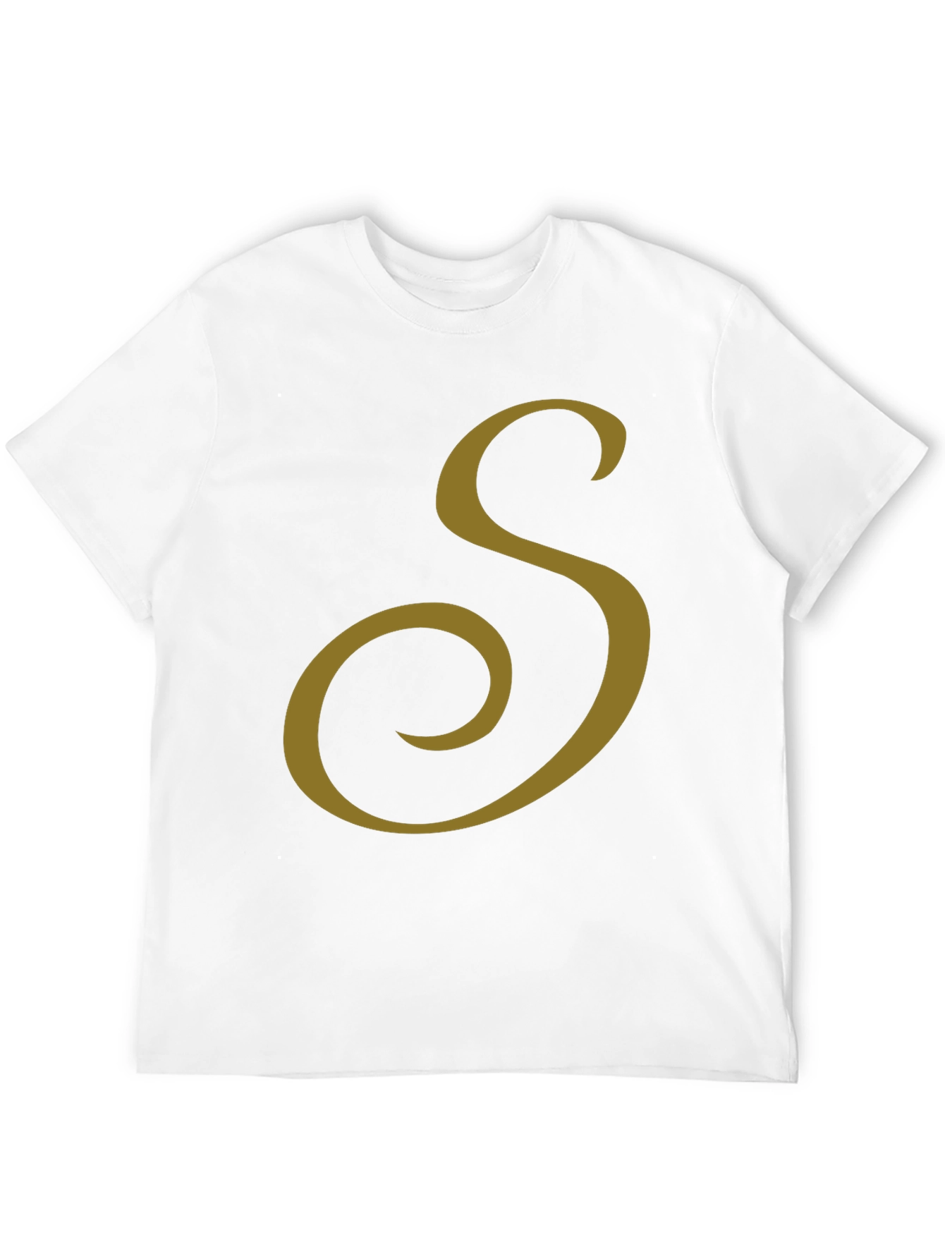 Black T-Shirt with Gold Letter S Design