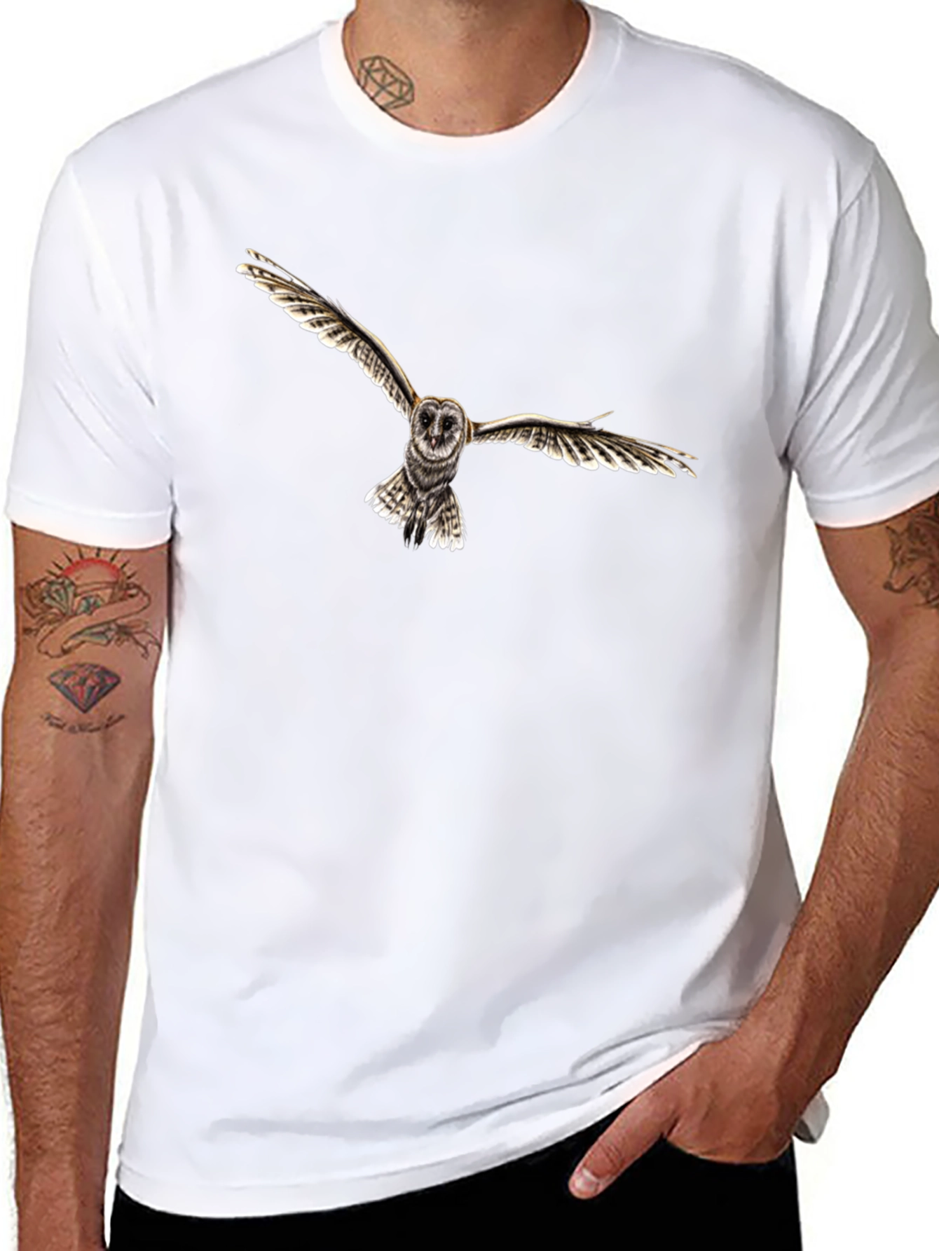 Owl Graphic Black T-Shirt