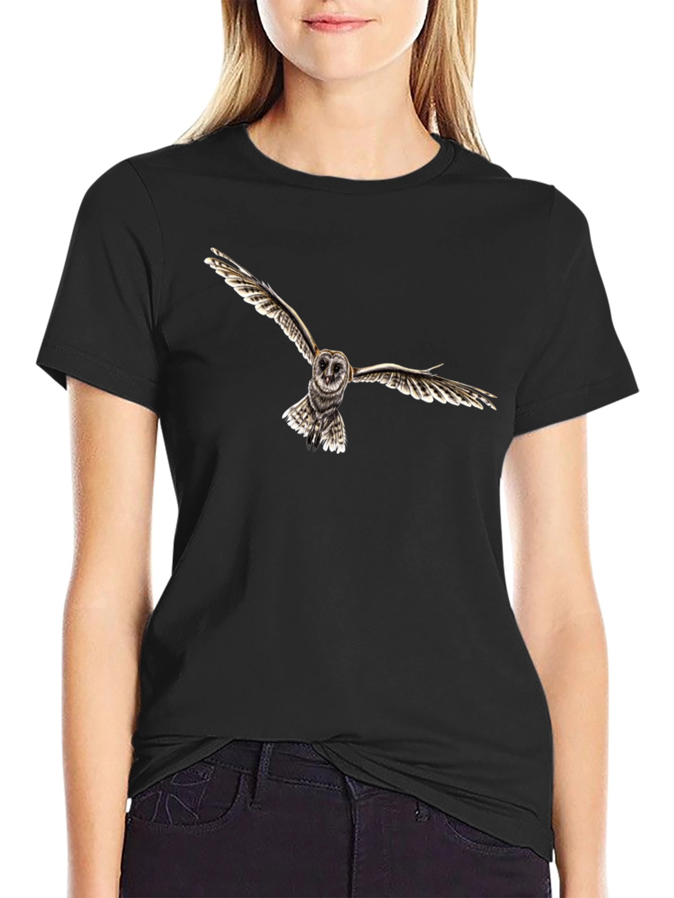 Owl Graphic Black T-Shirt