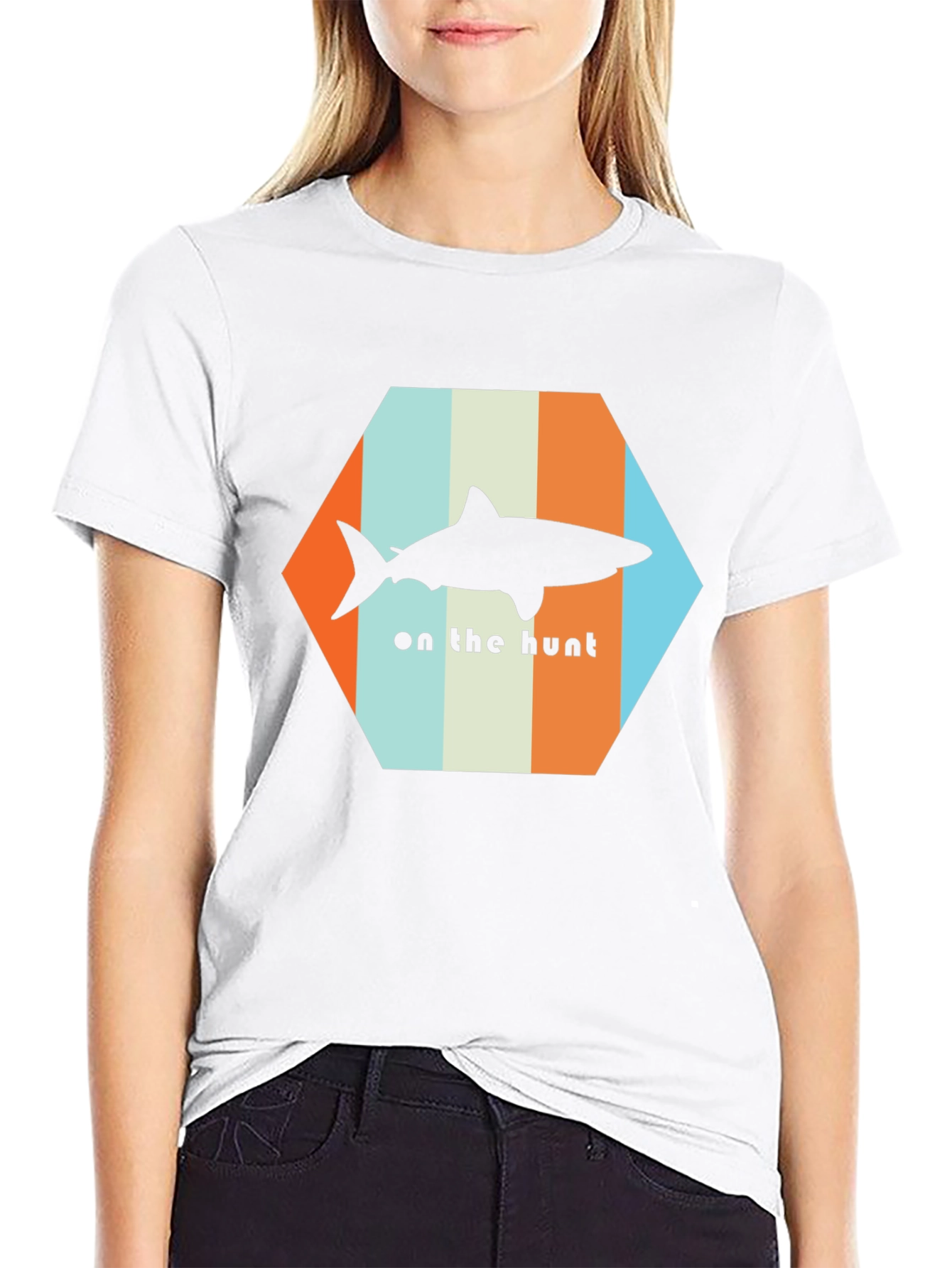 Shark On The Hunt T-Shirt - Retro Style
