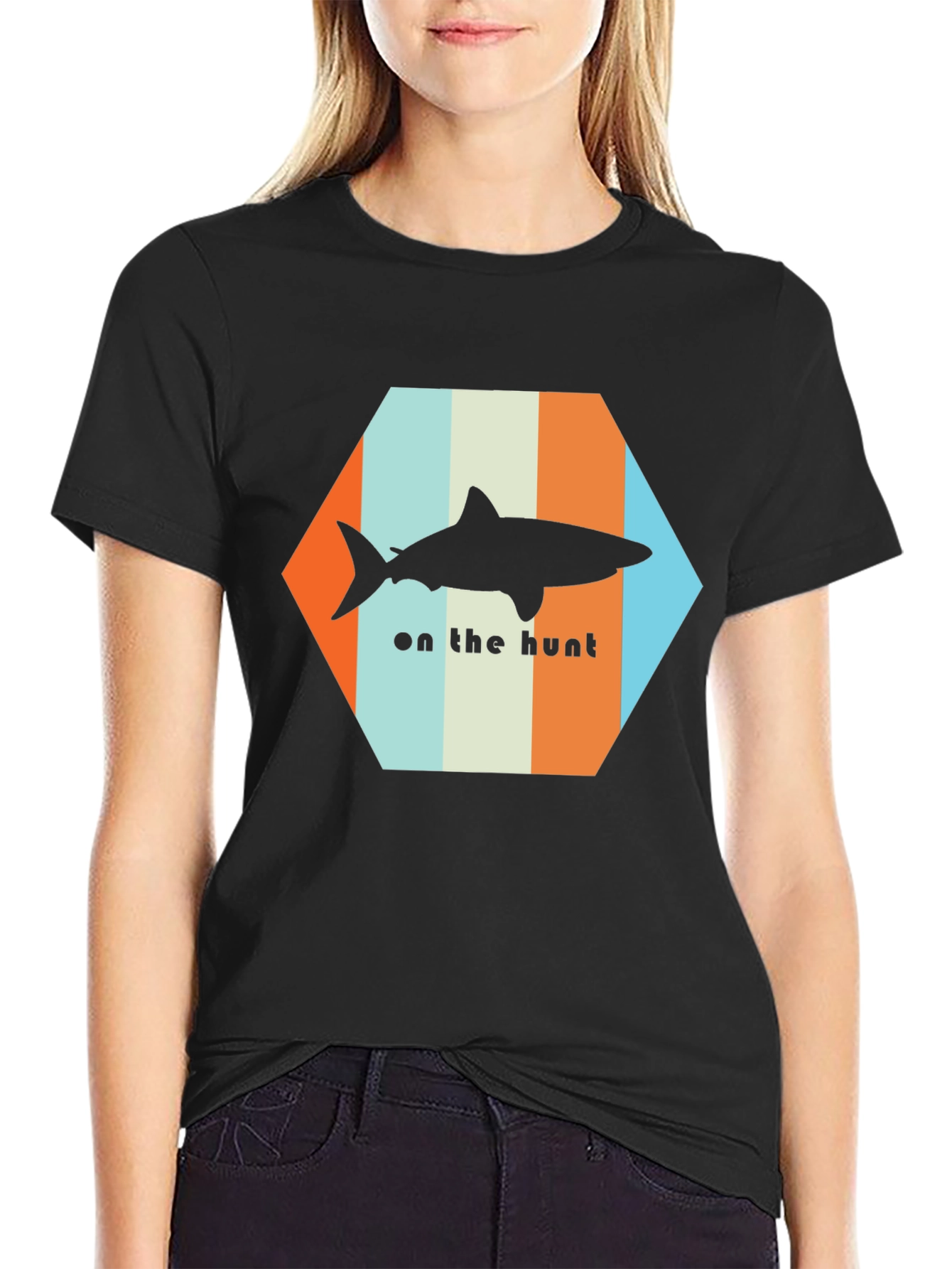 Shark On The Hunt T-Shirt - Retro Style