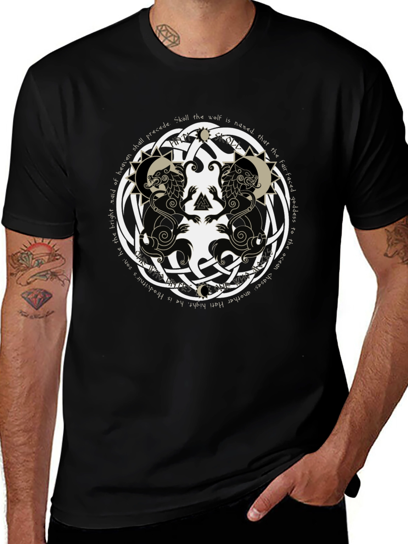 Skoll and Hati Viking Wolf T-Shirt