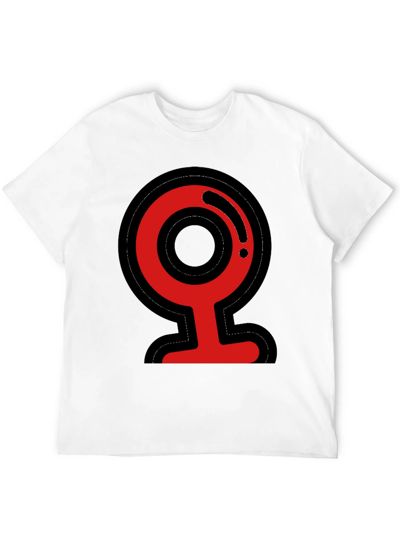Red Circle Graphic Black T-Shirt Bold Design