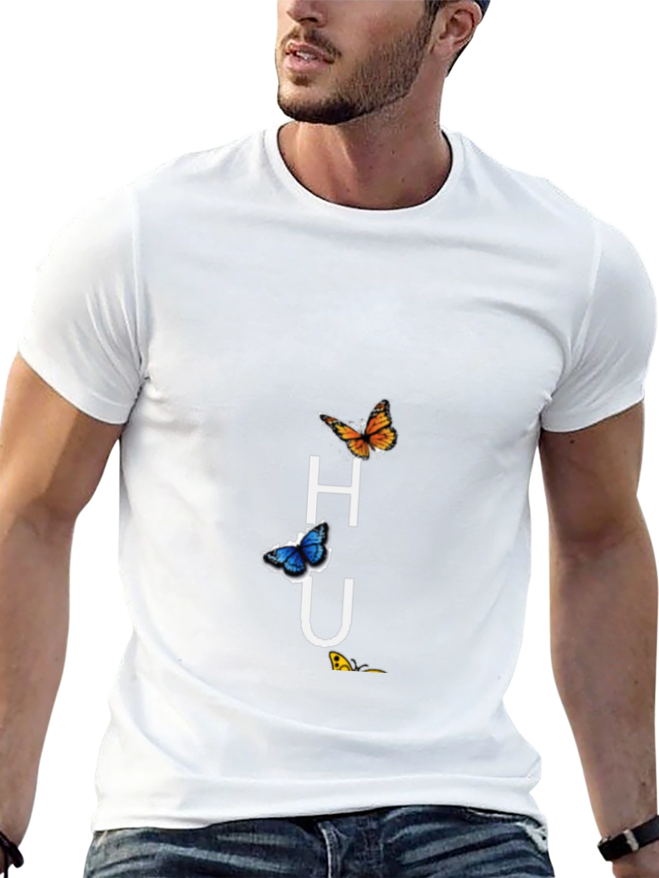 Butterfly HU Graphic Tee - Black Casual Shirt