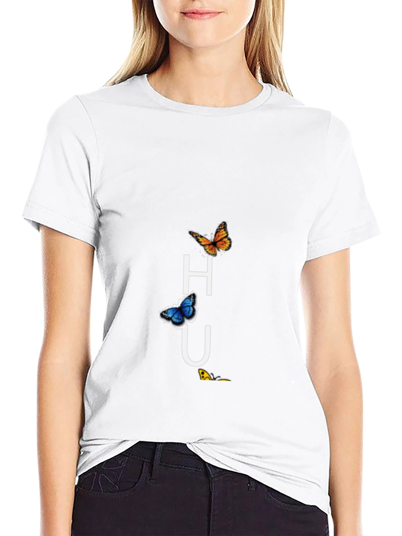 Butterfly HU Graphic Tee - Black Casual Shirt
