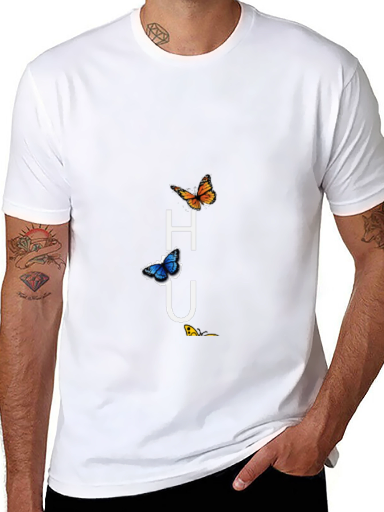 Butterfly HU Graphic Tee - Black Casual Shirt