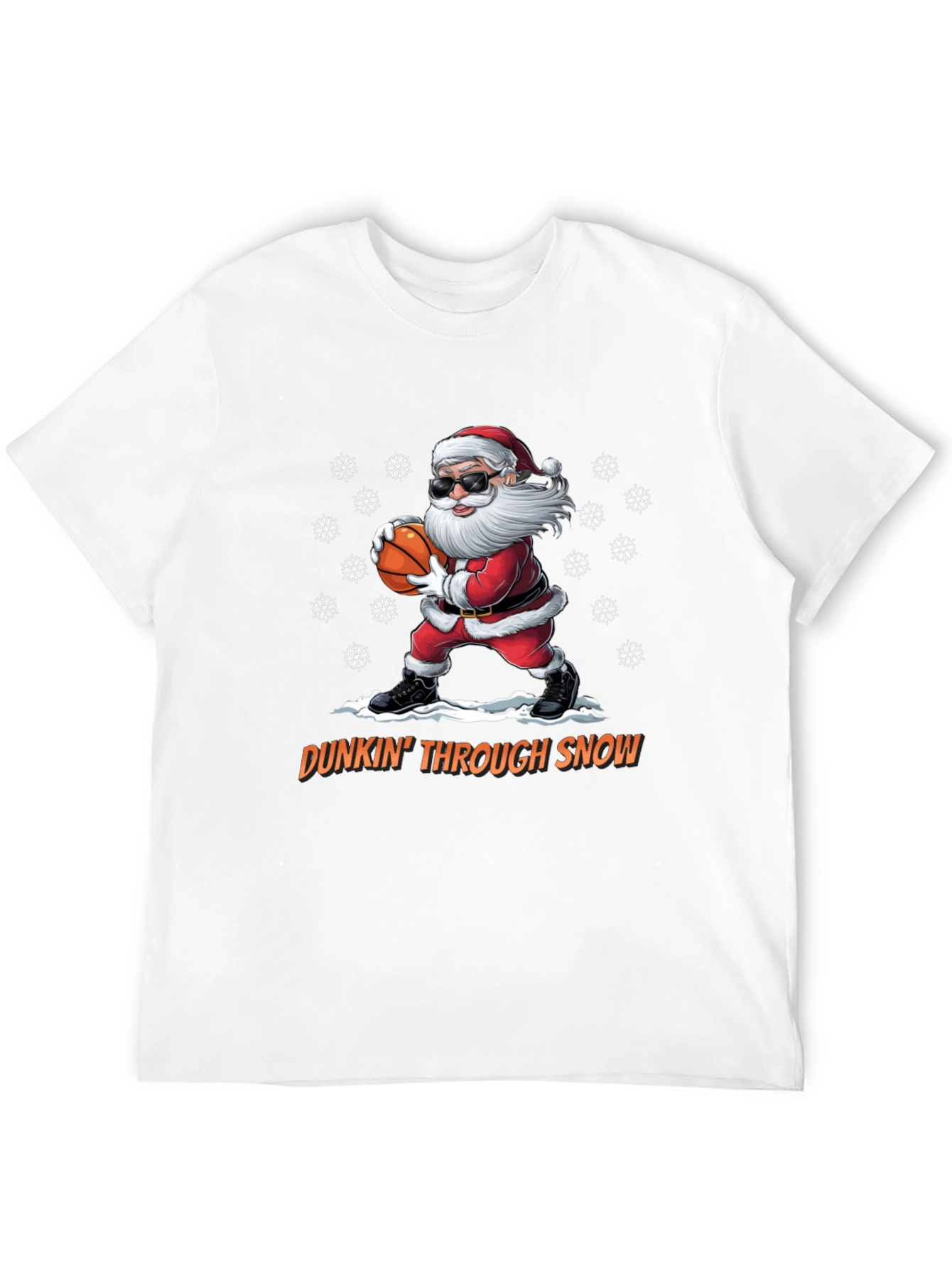 Dunkin Through Snow Christmas Santa T-Shirt