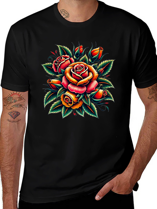 Rose Bouquet Graphic Tee - Stylish Floral Design
