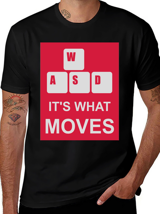 WASD Moves Gamer T-Shirt - Black Cotton Tee