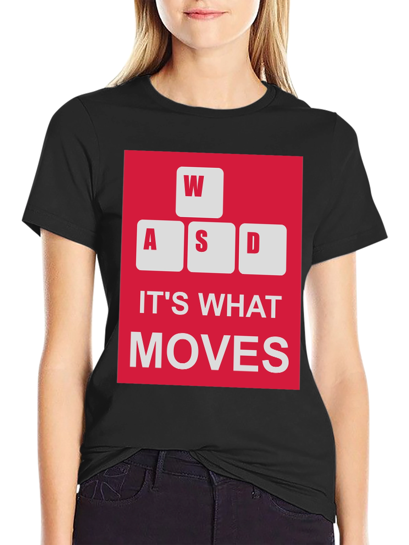 WASD Moves Gamer T-Shirt - Black Cotton Tee