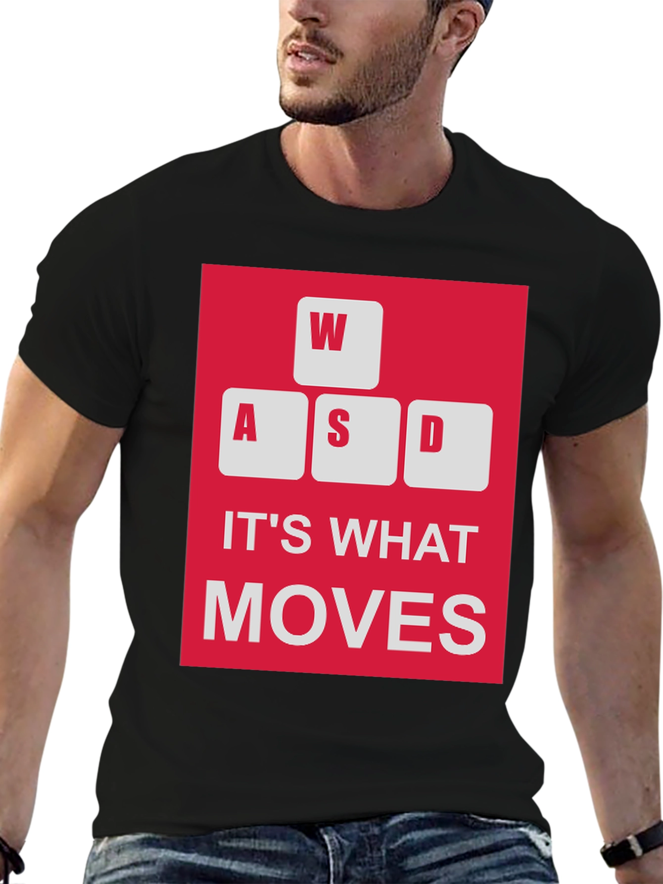 WASD Moves Gamer T-Shirt - Black Cotton Tee
