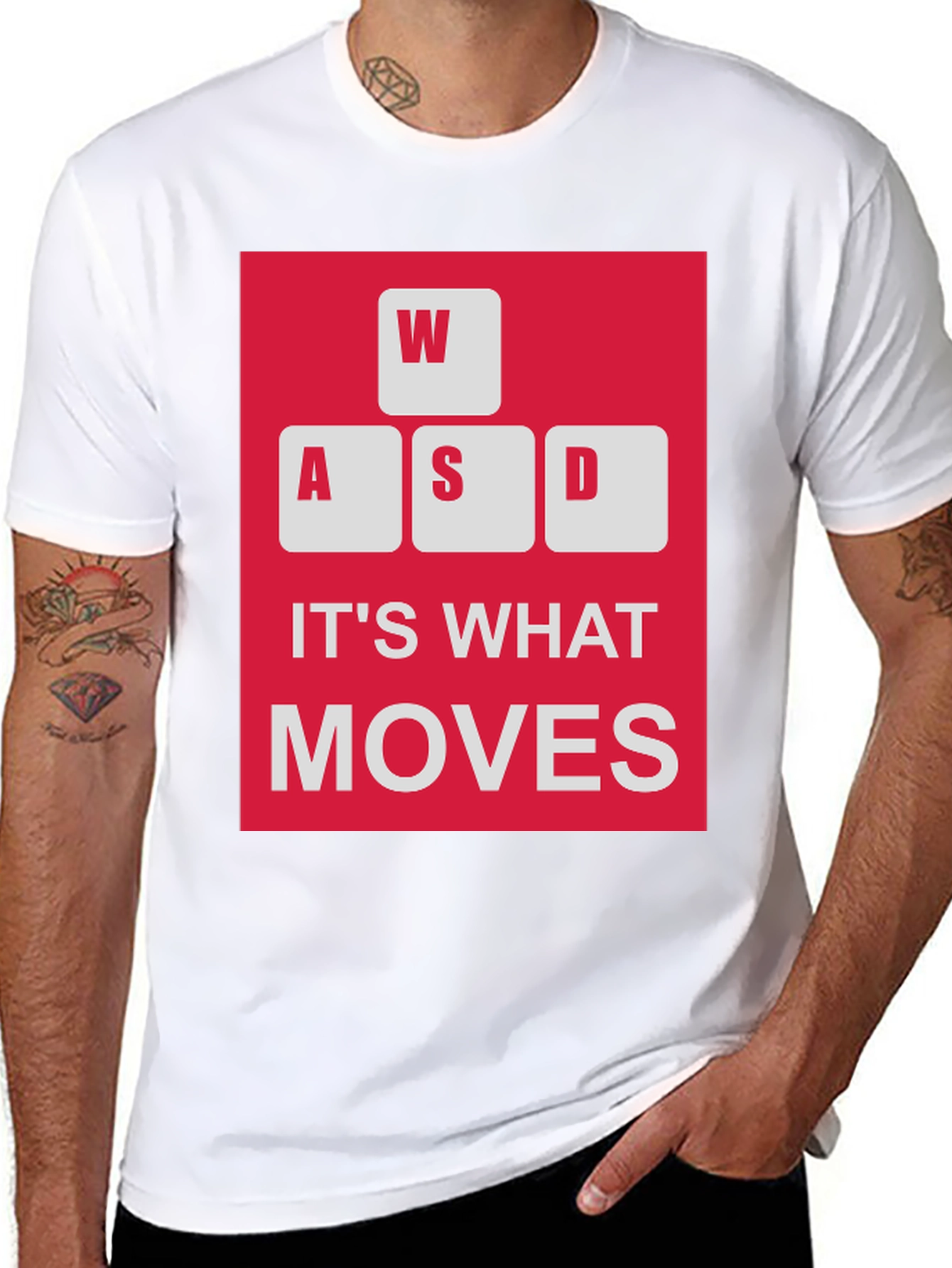 WASD Moves Gamer T-Shirt - Black Cotton Tee